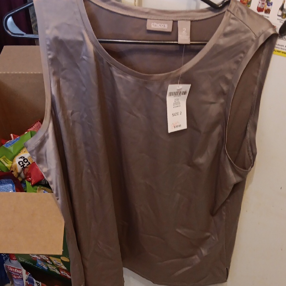 Chico's Women's Taupe Sleeveless Tank Top